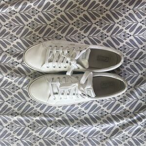 Keds All-White Lace-Up Sneakers
